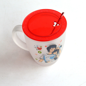 eco friendly custom frost glass mug with design